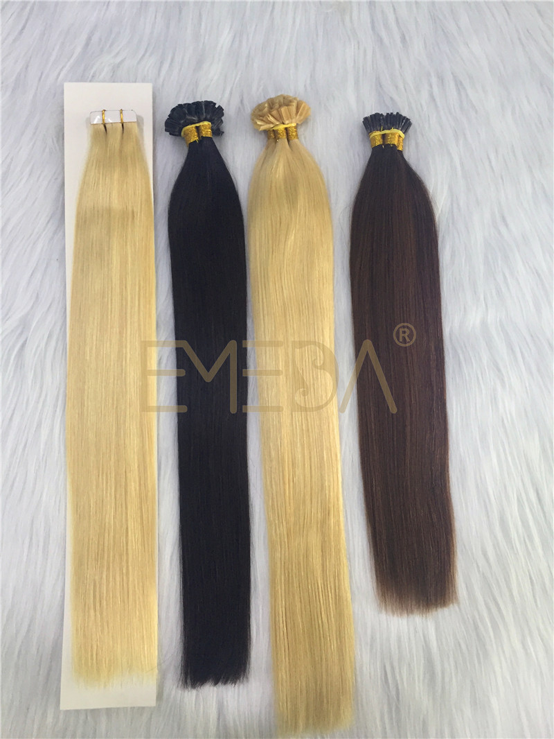 Human  Remy Hair Extensions Kerantin hair extensions I tip U tip Flat tip Wholesales YL255